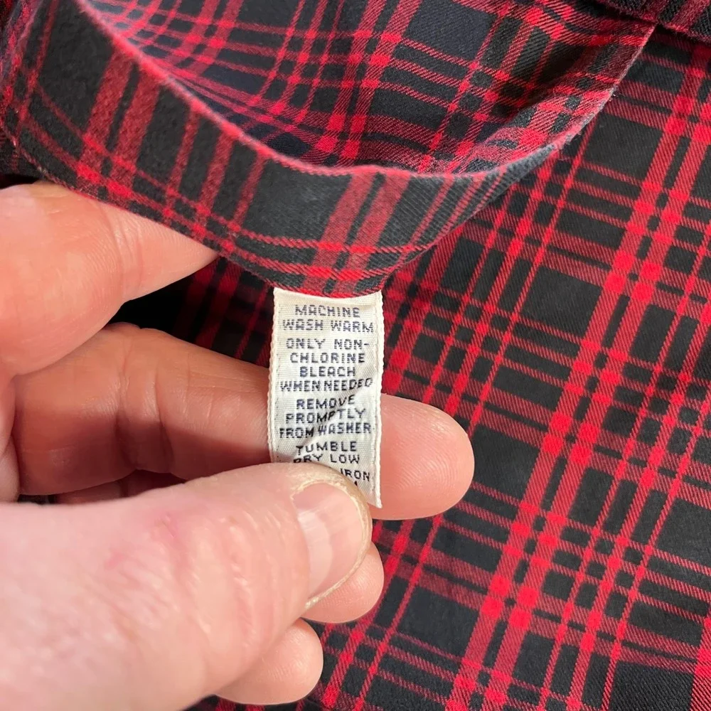 Ralph Lauren‎ Mens Blake Plaid Button Down Shirt Red Black Cotton Size M - Picture 6 of 10
